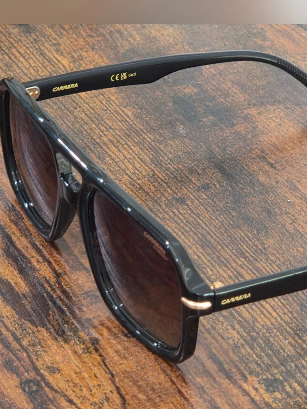 Carrera 317/S 807/HA Black/ Brown Squared Aviator Sunglasses